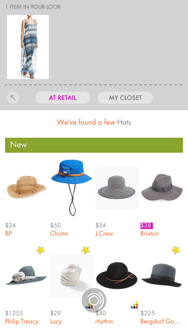 A screenshot of the hats section in an email.