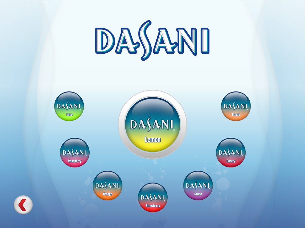 A blue background with the name of dasani in it.