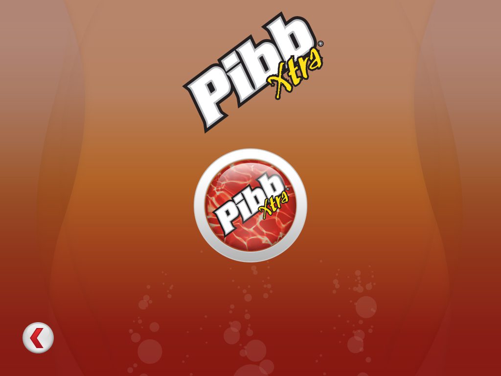 A red button with the word pibb on it.