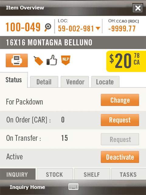 A screenshot of the mobile application for car rental.