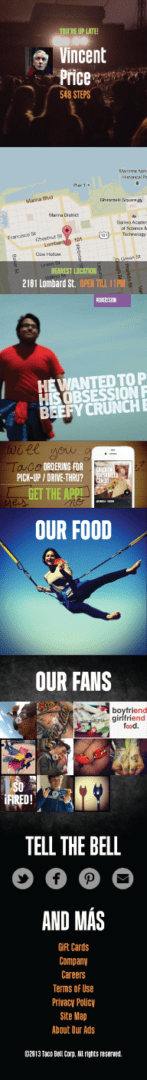 tacobell_web_mobile A woman is holding onto bungees while standing on one leg.